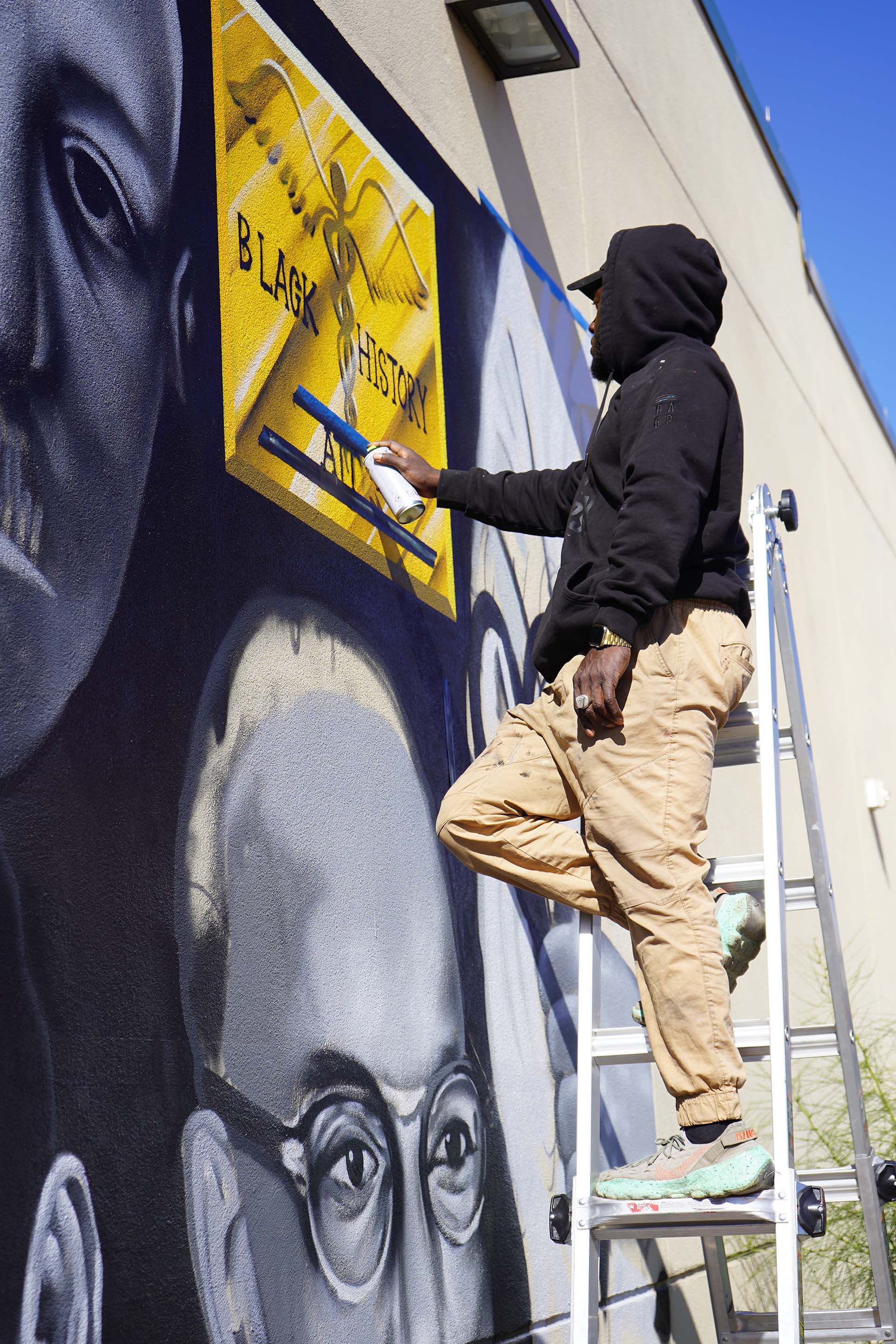 Local artist paints black icons, athletes, activist, musicians and more. The murals are a part of an ongoing project by The Shining Light Foundation. Several new murals will be created during Black History Month 2022.