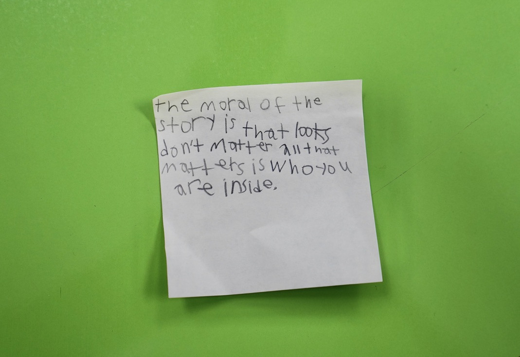 Handwritten note by student
