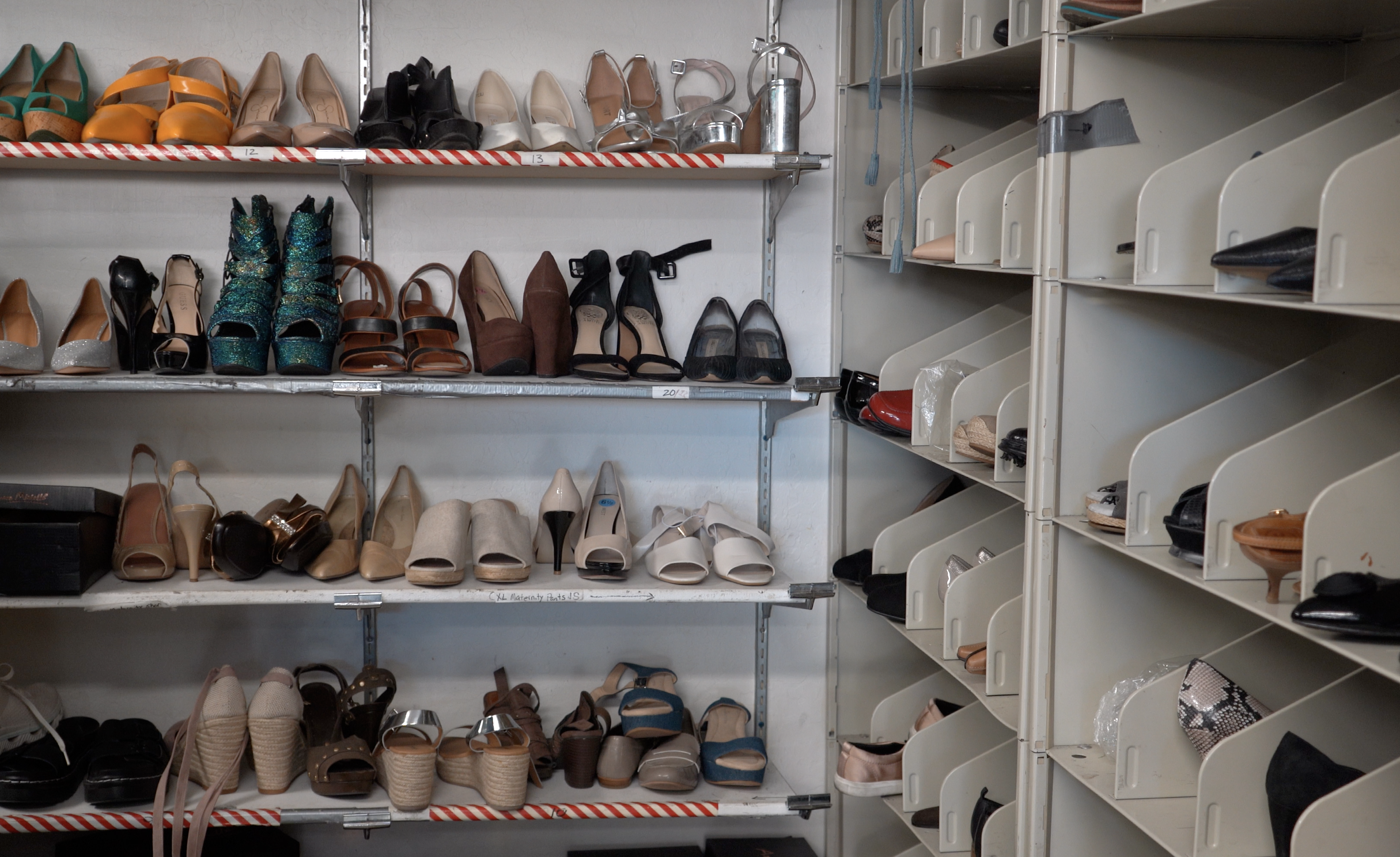 Image of donated professional shoe wear from UMOM's clothing closet.